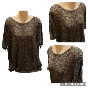 Eileen Fisher Sweater XL Charcoal, Tan & White Heather PRICE DROP